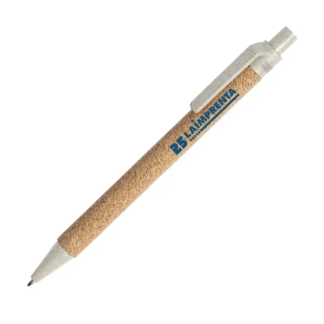 Bolígrafos ecológicos personalizados económicos de corcho color natural.