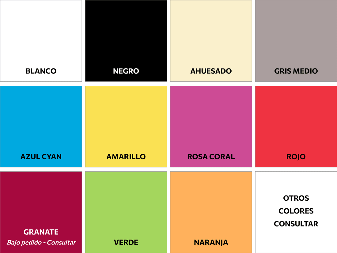 Colores disponibles para las guardas de un libro